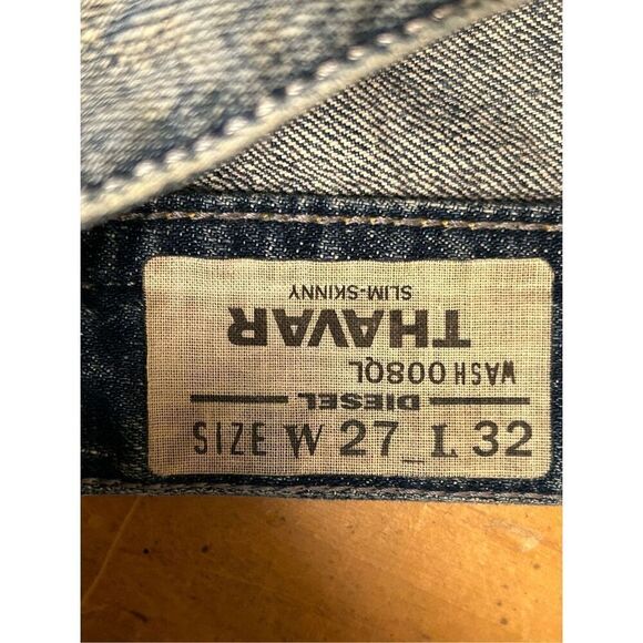 Diesel Thavar 27x32  008QL slim skinny Jean distressed medium wash (4860) - Picture 7 of 9